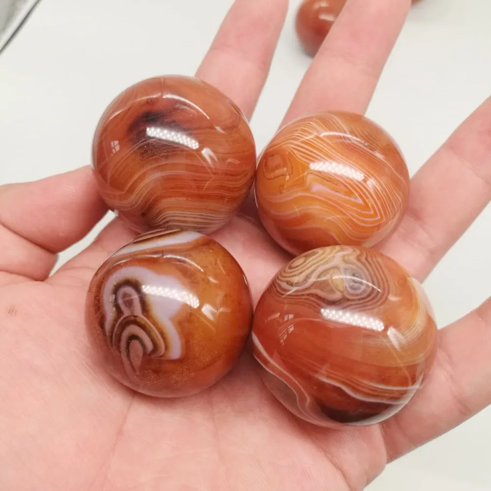 Шар из красного агата кварца полированного кристалла сферический шар