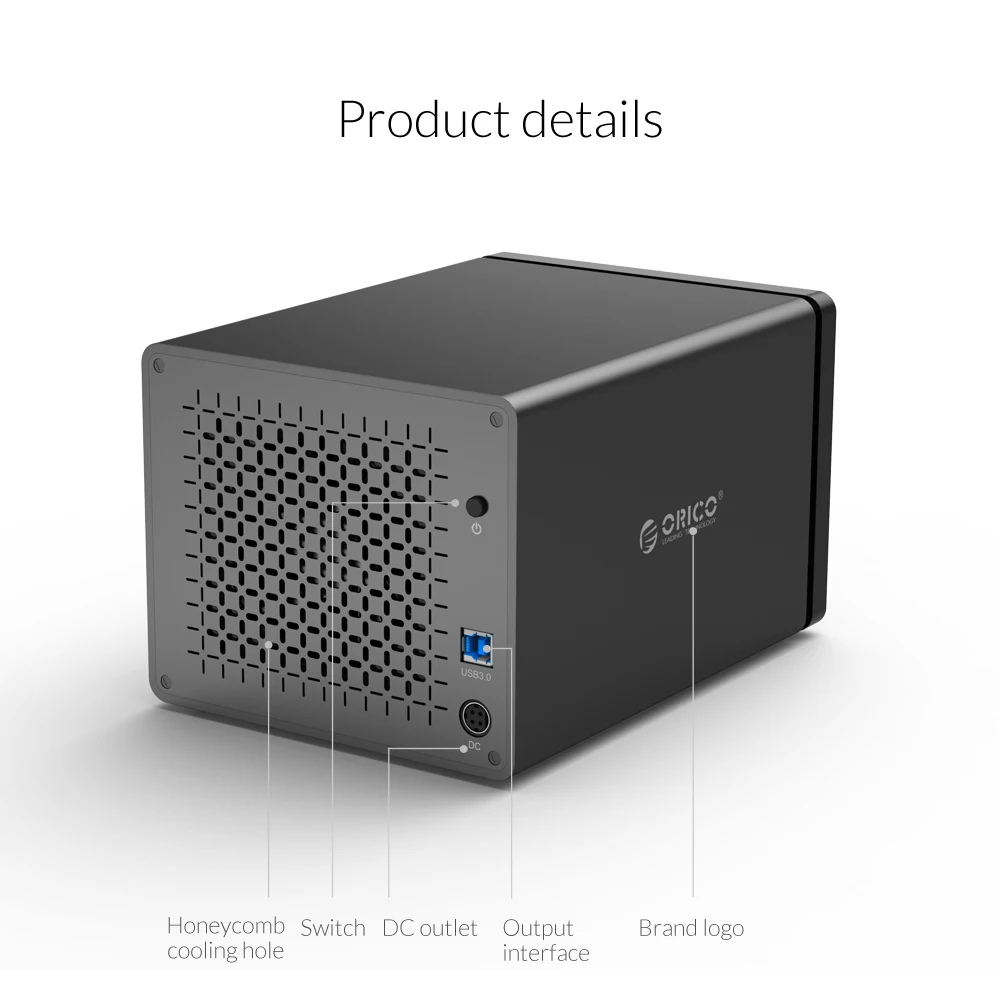 Док станция ORICO NS500RU3 5 Bay USB3.0 с поддержкой Raid 50 ТБ для хранения Гбит/с UASP 12V6.5A