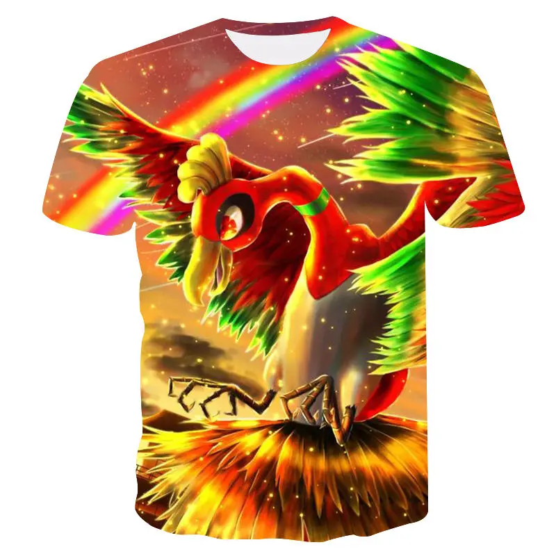 Футболка Мужская/женская с 3D-принтом модная тенниска золотым Фениксом