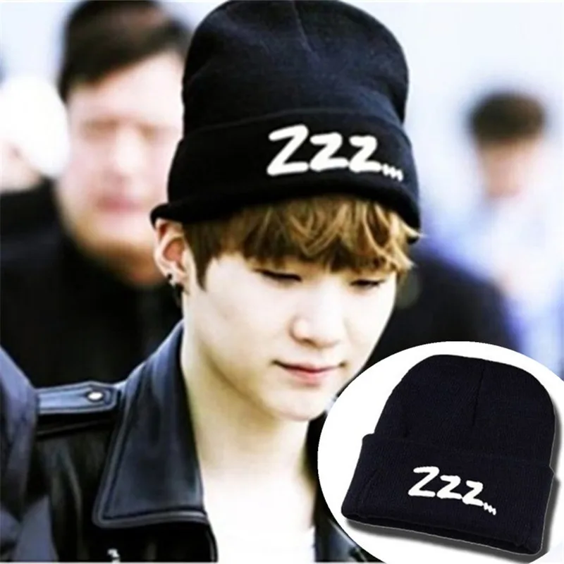 

SUGA patch LOGO fashion funny SKULL stretch CAP Cuff Beanie HAT for couples