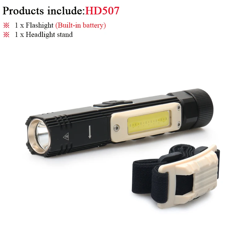GHD507A1 Многофункциональный перезаряжаемый Головной фонарь светодиодный фонарик xm l2 cob налобный фонарь usb фара Водонепроницаемая наружная лампа с магнитом - Испускаемый цвет: GHD507A1
