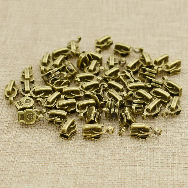 

50 шт. 3 # металлическая молния для головы слайдер для багажа молния для ремонта DIY Швейные аксессуары для одежды портной инструменты