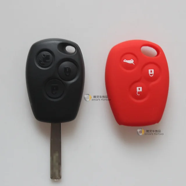red Автомобильные аксессуары для дистанционного управления, брелок с сигнализацией, прямой брелок с логотипом, Цветной силиконовый чехол для ключей для smart 453 fortwo forfour - Название цвета: red