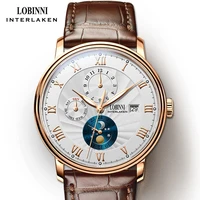 new lobinni switzerland men watches luxury brand seagull st16 automatic mechanical clock sapphire moon phase waterproof l1023b 5