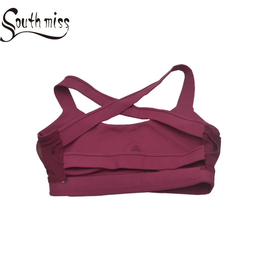 2018 Female Yoga Bra Woman Sports Push Up Active Wear Tops For Women Gym Red Wine Brassiere Sport Criss Cross Crop Top | Спорт и