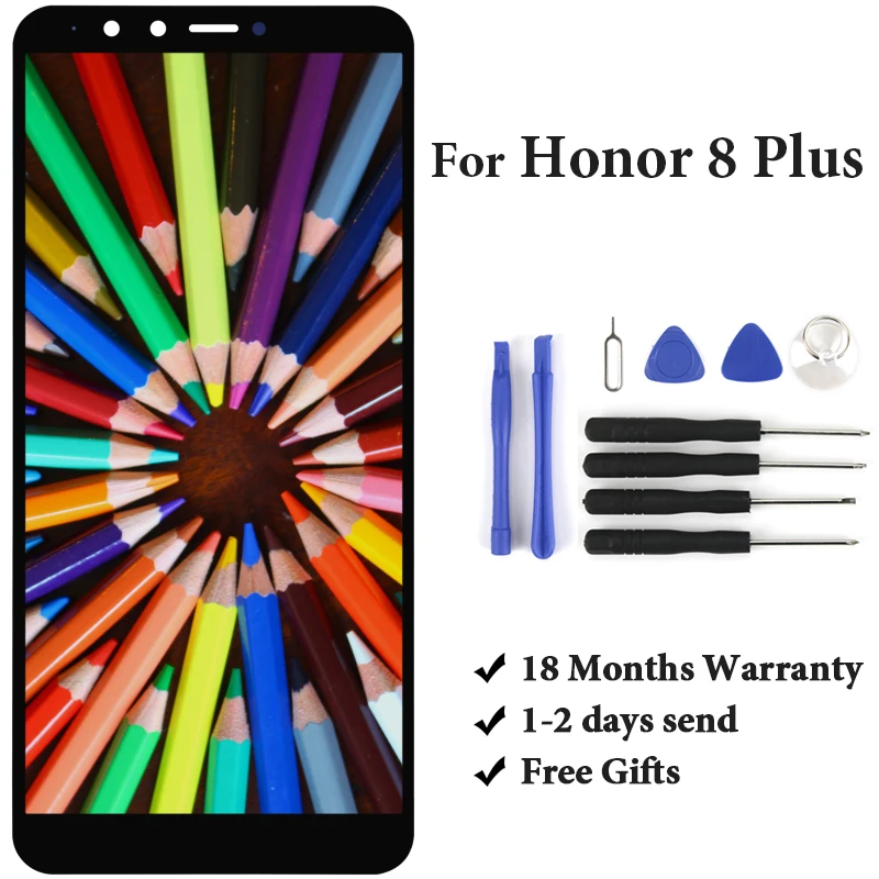 Для Huawei Honor 8 Plus ЖК-дисплей с рамкой 5 93 ''черно-белый без битых пикселей Pantalla