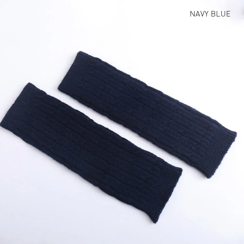 Navy Blue Распродажа упаковок, 5 шт., женские перчатки без пальцев из тонкой шерсти, толстые вязаные гетры для рук с отверстием для большого пальца, рукава для рук, опт и розница - Цвет: Navy Blue