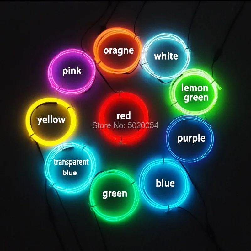 Контроллер 3 в длиной 10 м гибкая неоновая светящаяся лента EL трос