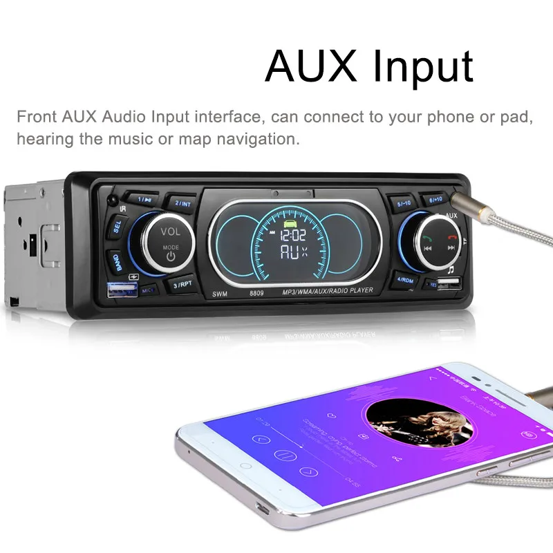 Автомагнитола 1DIN с двумя USB портами Bluetooth MP3 FM SD|Автомобильные радиоприемники| |
