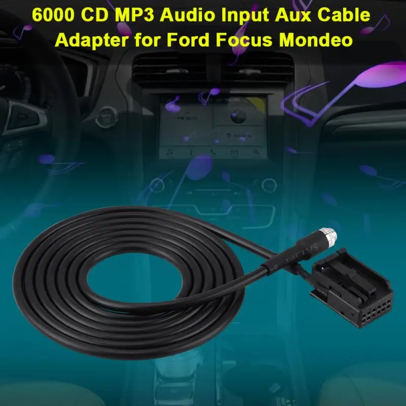 Новый 6000 CD MP3 аудио вход Aux кабель адаптер для передачи данных линия Ford Focus Mondeo с