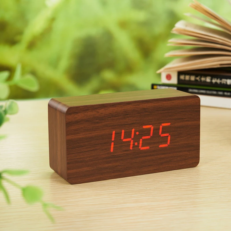 Бамбук и деревянный календарь цифровой термометр LEDclock для контроля