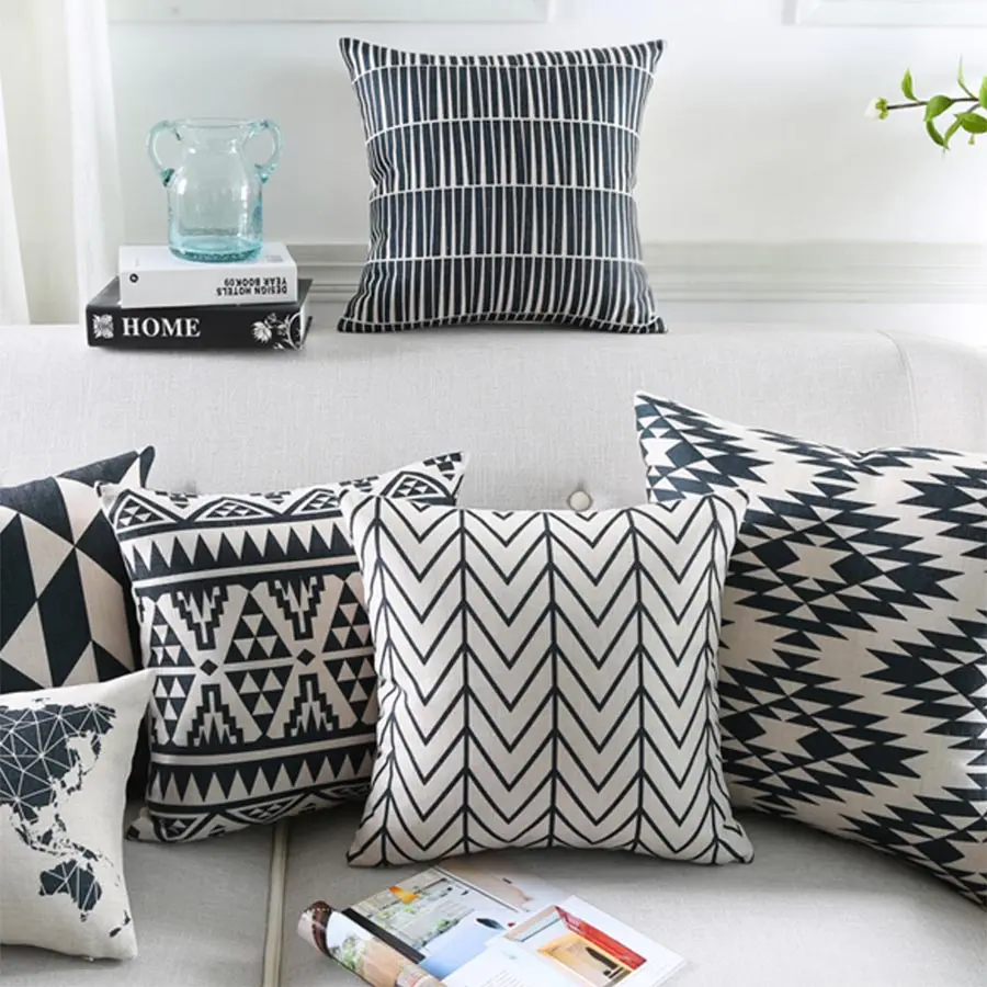 Бесплатная доставка! Квадратная подушка с геометрическим рисунком/Чехол almofadas 45