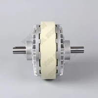 6nm 0 6kg dc 24v double shaft dual 2 axle magnetic powder clutch winding brake for tension control bag printing dyeing machine