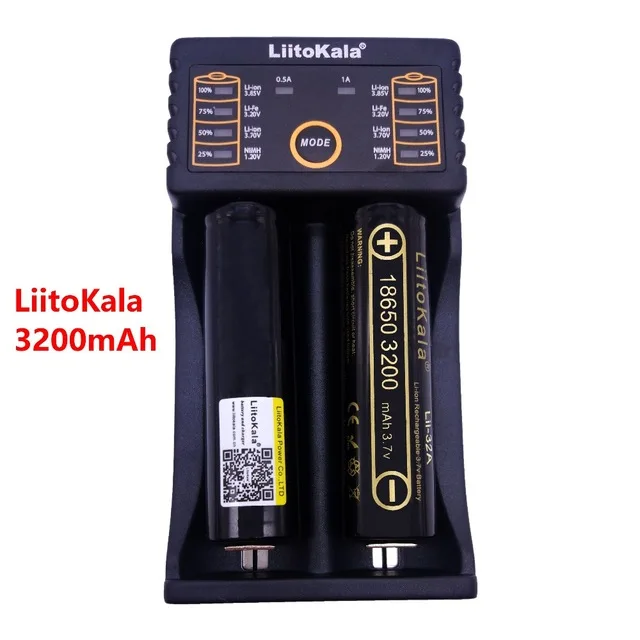 Liitokala lii 202 cargador DE bateria + 2 unids hk 32a 18650 3200 мАч recargable para la linterna desc|bateria 18650| |