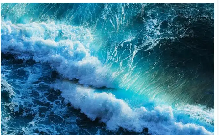 Красивые волны потолочные обои пейзаж фрески 3d для гостиной|landscape wallpaper|ceiling