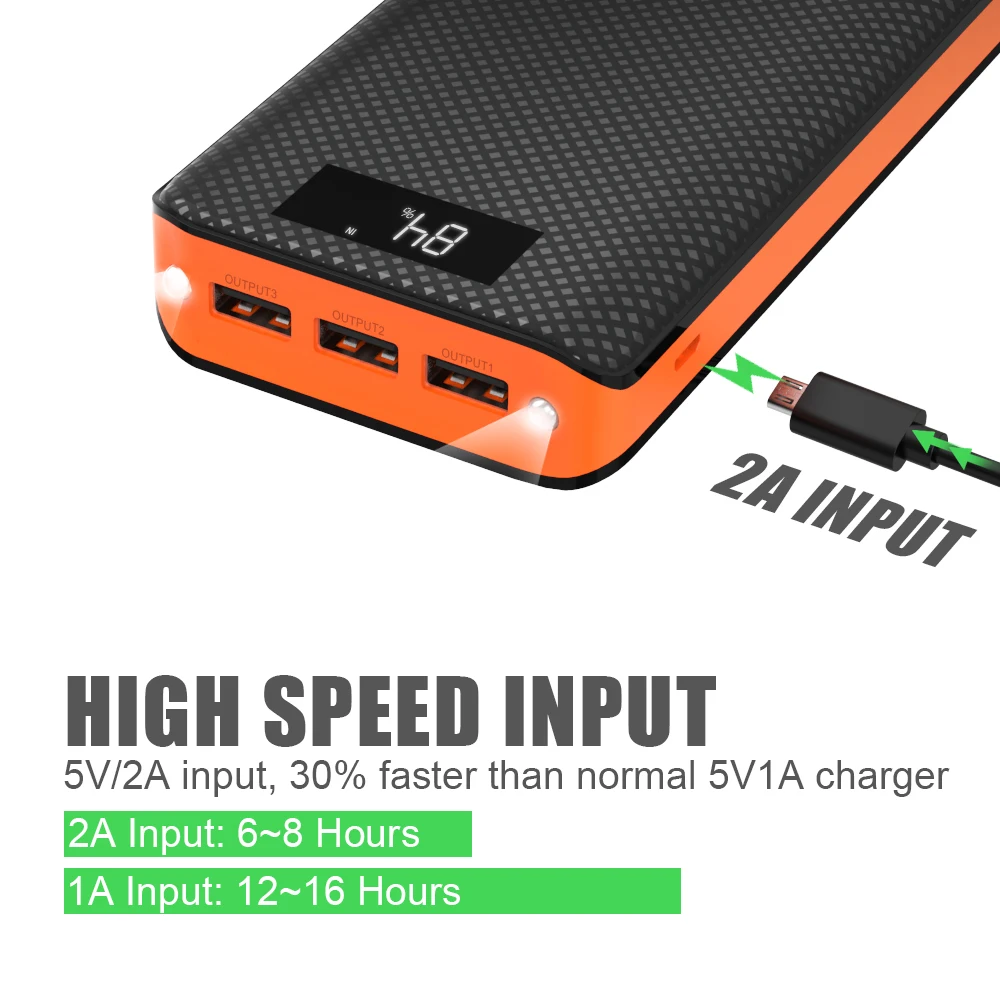 X-DRAGON 20000 мАч Внешний аккумулятор тройной USB внешний аккумулятор большой емкости внешний аккумулятор зарядное устройство с фонариком ЖК-дисплей оставшаяся мощность