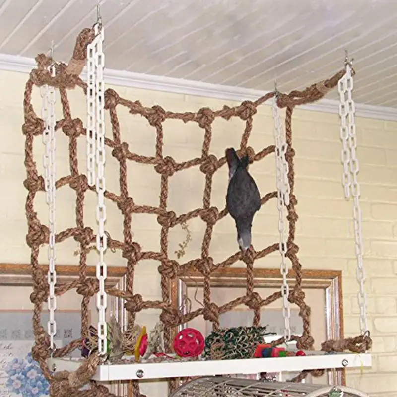 40*40 см, клетка для попугая, игрушка, игра, подвесная веревка, скалолазание, сеть с пряжками, качели, лестница, попугай, попугай, Macaw, игра в спортзал, игрушки - Цвет: as picture show