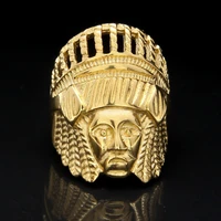 indians chief rings yellow gold filled punk cool biker motorcycle fashion mens ring sizeus 8 10