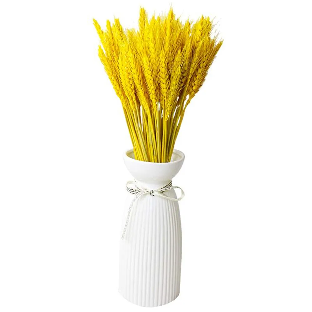 

100PCS Real Wheat Ear Flower Natural Dried Flowers For Wedding Party Decoration DIY Craft Scrapbook Home Decor Wheat Bouquet