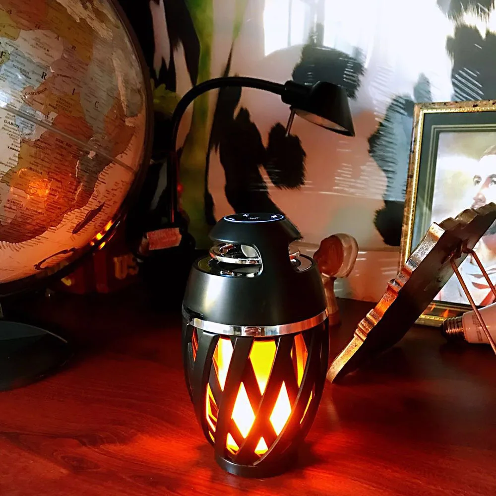Bluetooth динамик USB зарядка светодиодный светильник пламени s атмосфера пламени настольная лампа музыка Ночной светильник Открытый портативный стерео динамик
