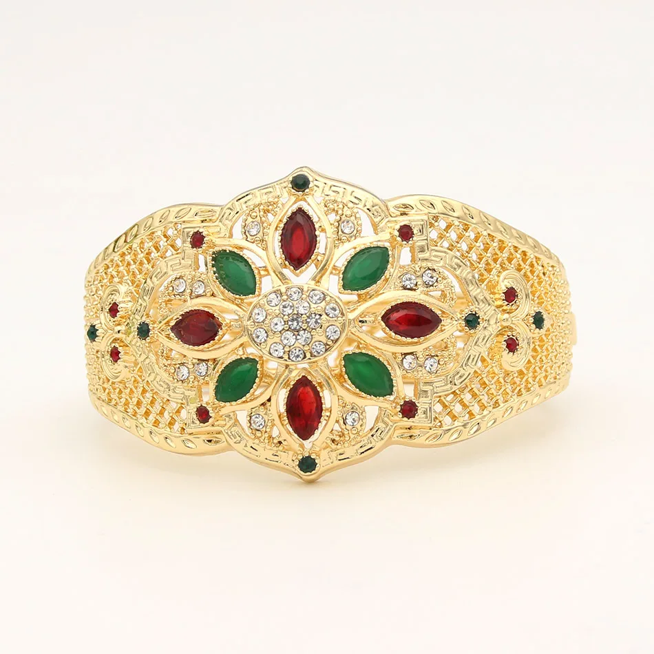 Великолепный марокканский женский цветок браслет манжета полые Ювелирные