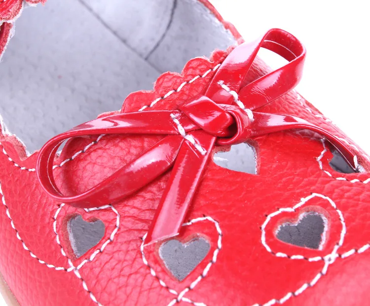 2017 летняя детская обувь из натуральной кожи для девочек принцессы с бантом в