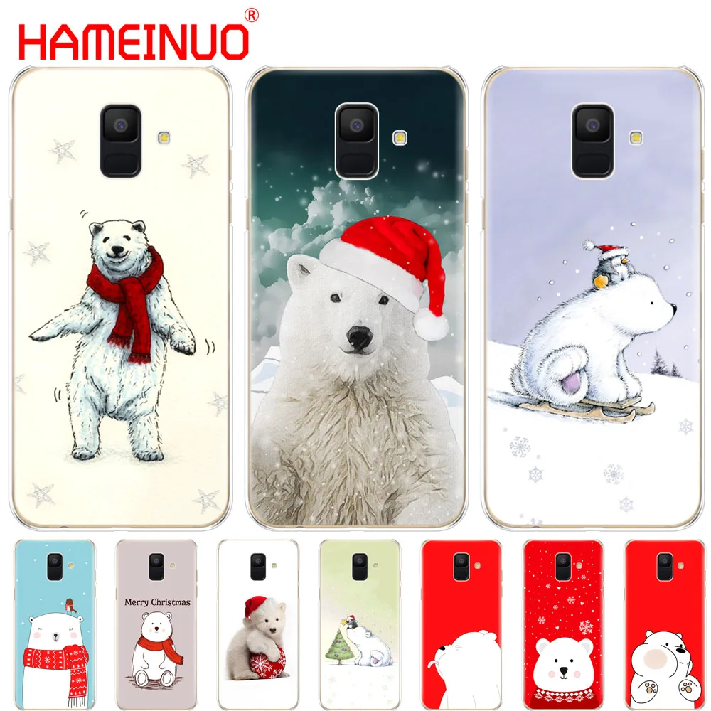 HAMEINUO новогодний чехол с милым медведем для телефона Samsung Galaxy J4 J6 J8 A9 A7 2018 A6 A8 PLUS j7 duo
