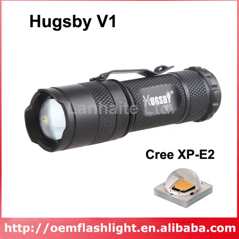 Светодиодный фонарик Hugsby V1 Cree XP-E2 R3 140 люмен 3 режима масштабируемый черный