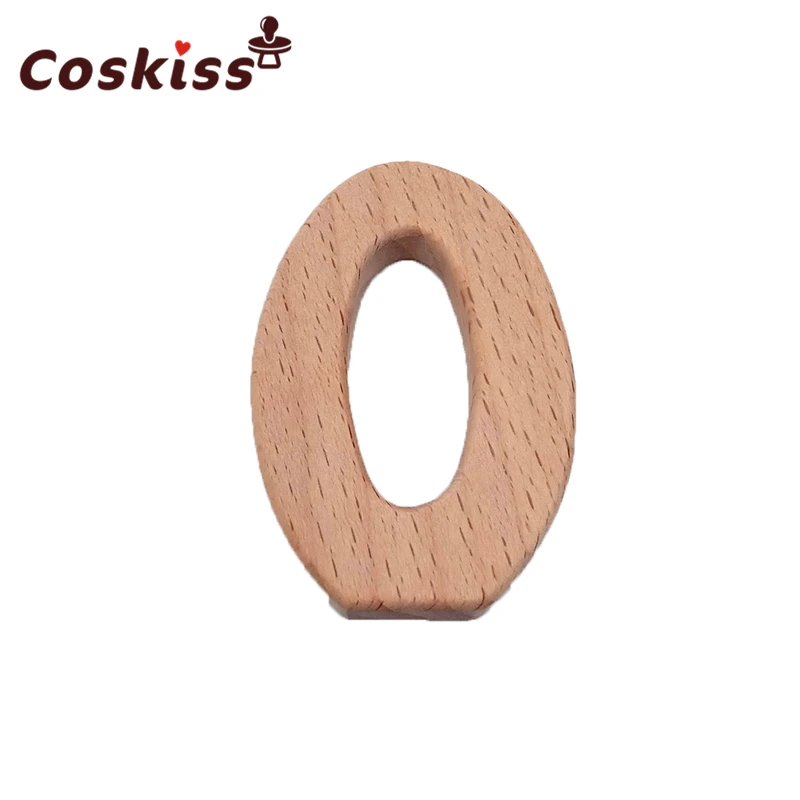 Mordedor digital de madera de haya para beb&eacute;, accesorios de enfermer&iacute;a, cuentas para morder, educaci&oacute;n preescolar, juguete con forma de letra, 10 piezas-4