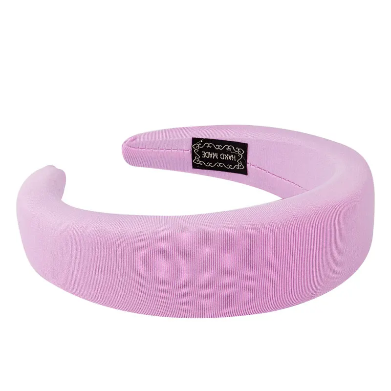 07 light purple Fioday эластичные гладкие тканевые головные уборы для женщин и девочек, толстые повязки для волос ярких цветов, Женские винтажные обручи с ободком - Цвет: 07 light purple