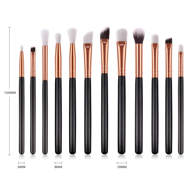 12 шт./партия кисточки для нанесения теней набор Pro pinceaux maquillage кисть для смешивания бровей кисти для макияжа мягкие синтетические волосы G12013