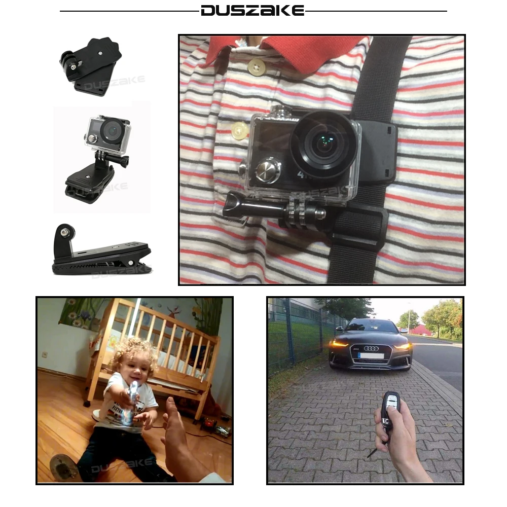 DUSZAKE DG01 для Gopro Hero 5 зажим 6 Аксессуары крепление Xiaomi Yi 4K SJCAM Eken H9 камера|Чехлы