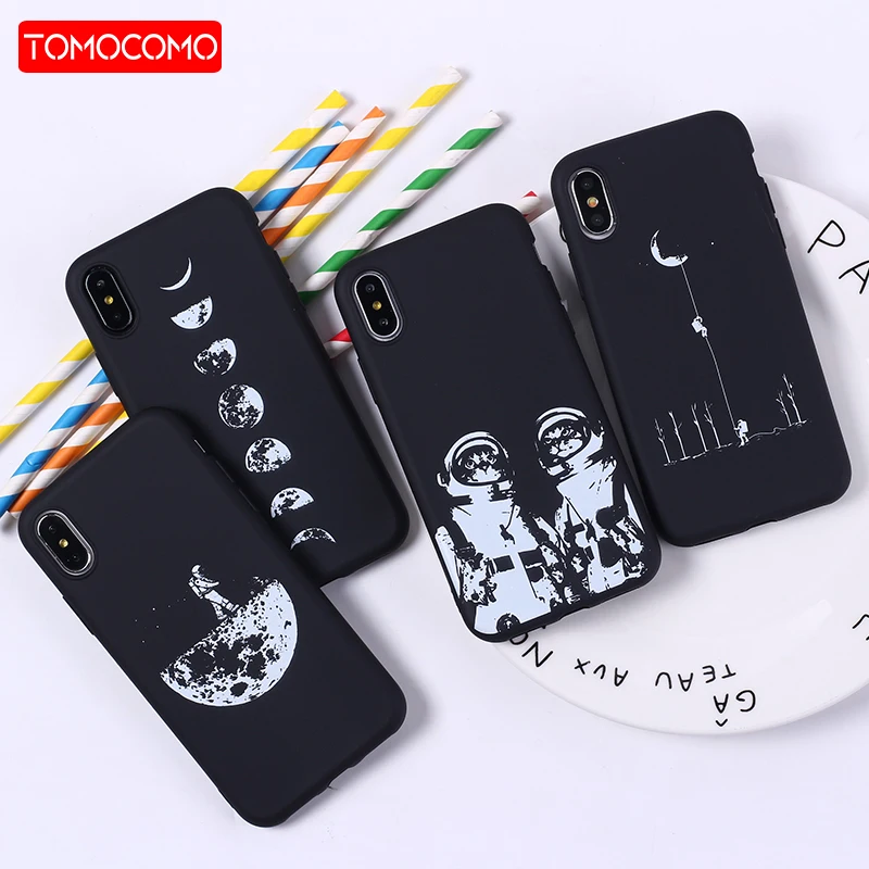 

Fashion Space Love Moon Astronaut Cat Soft Silicone Case For iPhone 14 14ProMax 14Plus 13Promax 13 12 11 Cover Fundas