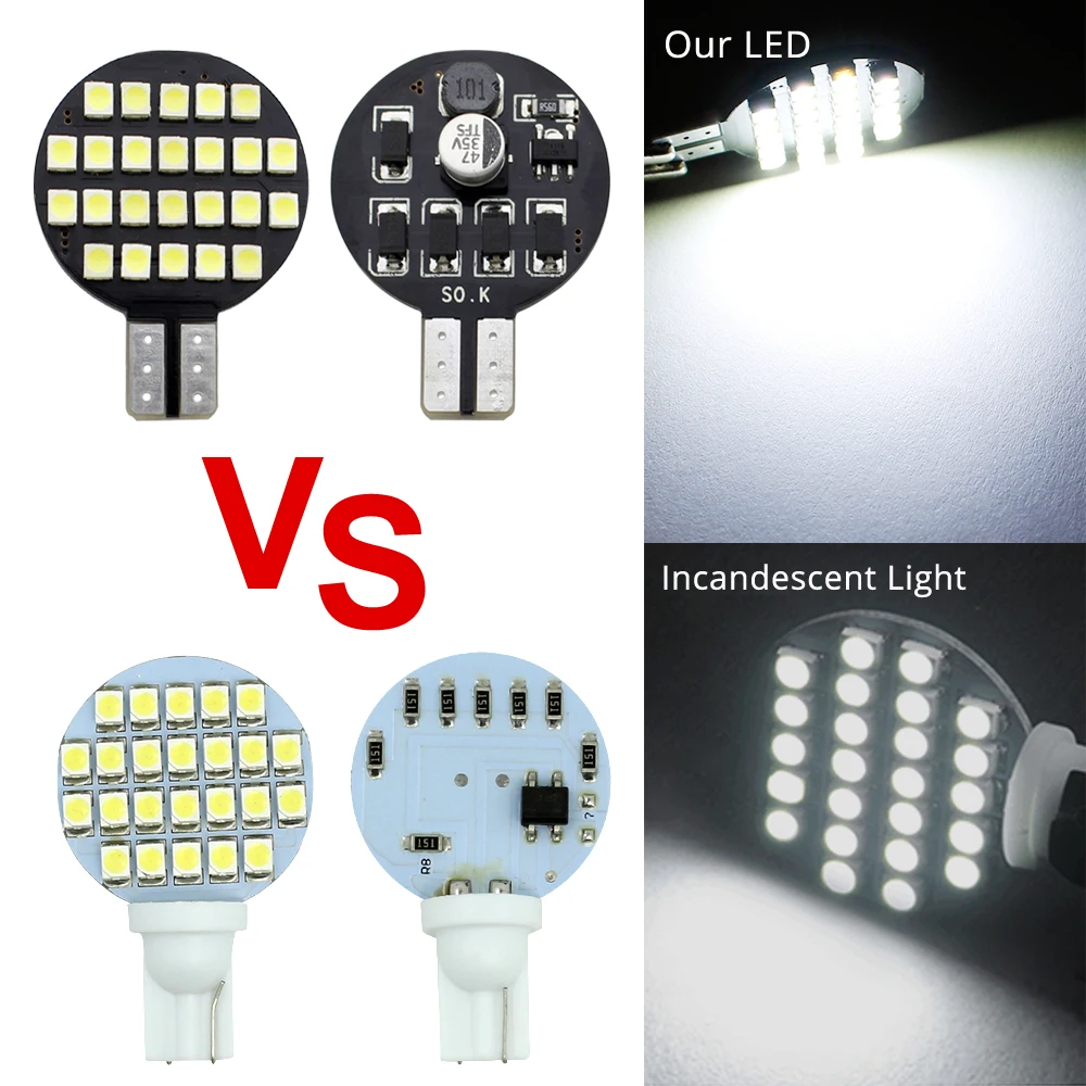 Светодиодная лампа T10 194 168 W5W 3528 1210 24 SMD 12 В постоянного тока купольная