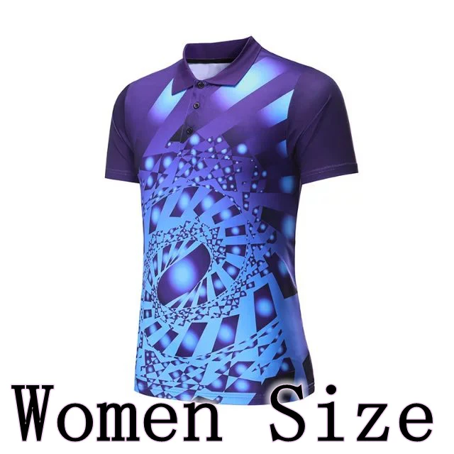203 Blue women Мужские рубашки для бадминтона, футболки для гольфа, спортивная серия, впитывающая дышащая одежда, футболка для настольного тенниса, спортивная одежда - Цвет: 203 Blue women