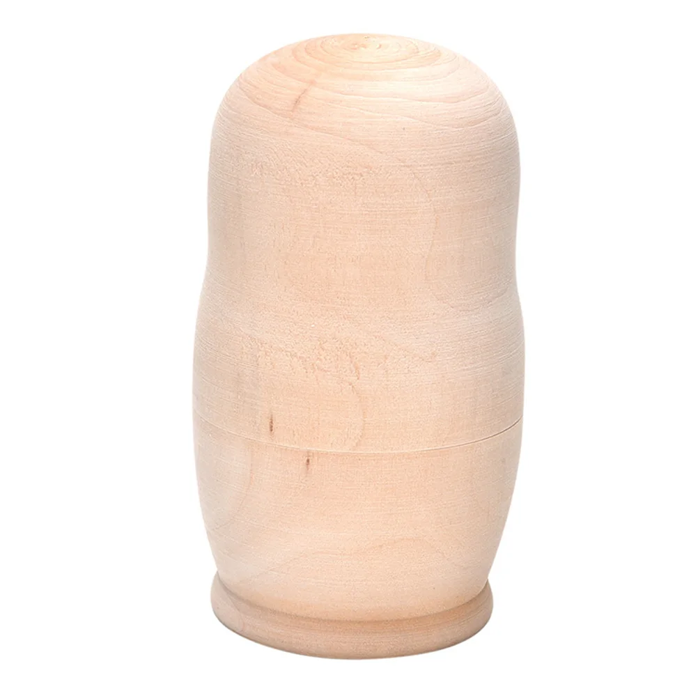 

5Pcs/Set Hot Sale Unpainted DIY Blank Wooden Embryos Russian Nesting Dolls Matryoshka Toy Wholesale