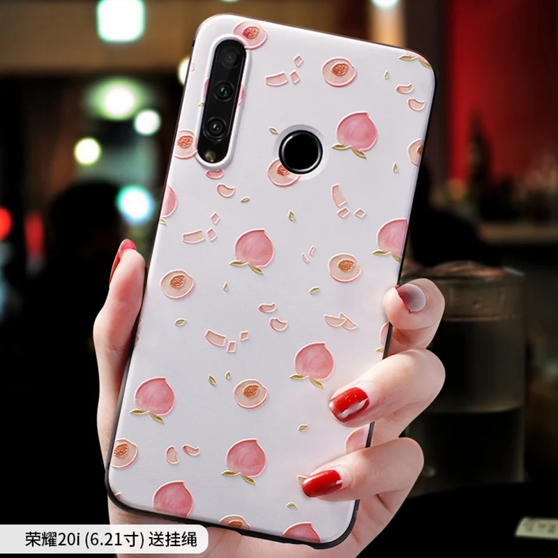 7 HONOR 20i Honor20 мультяшный милый персиковый чехол с тиснением авокадо для huawei HONOR 20 PRO, V20, 20i, Honor 10, V10, 10 lite, 8x чехол-крышка - Цвет: 7 HONOR 20i