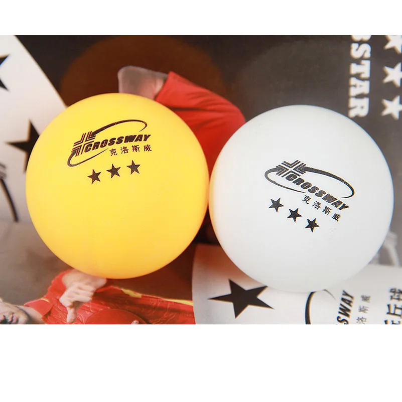 CROSSWAY 6 шт./кор. шарики для пинг-понга белый оранжевый Профессиональный 3-Звезда бесшовные 40+ поли Пластик мячи для настольного тенниса Материал