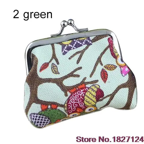 Женский милый разноцветный кошелек с принтом совы блестками для монет Холщовый