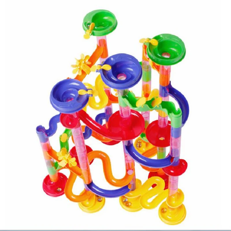 105PCS DIY Construction Marbles Race Run 3D Maze Balls Track Building Block Pipe Children Gifts Baby Child Early Educational Toy | Игрушки и