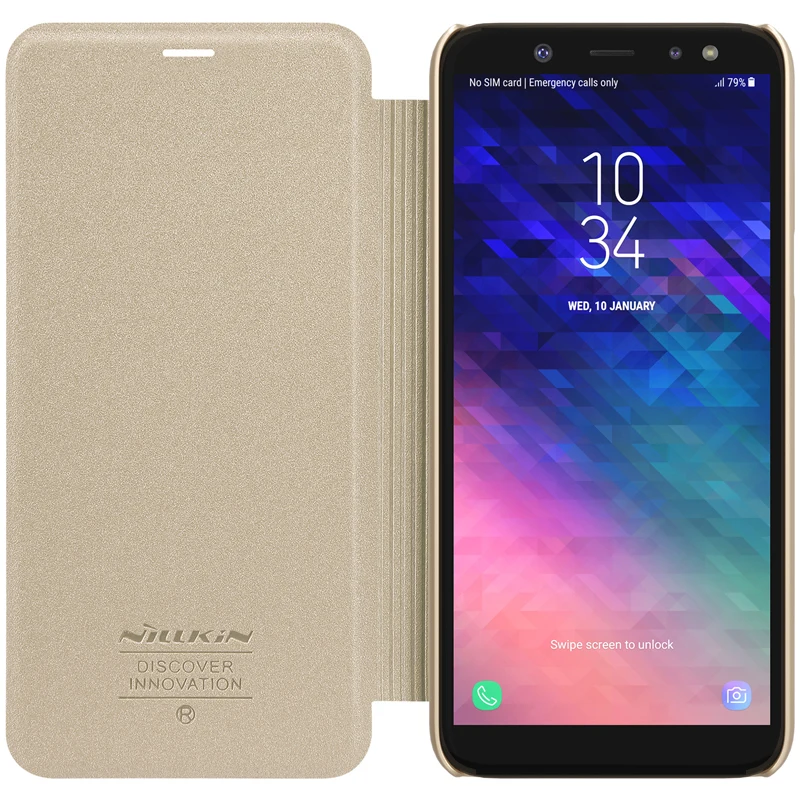 Для Samsung Galaxy A6 Plus чехол NILLKIN Sparkle откидная кожаная задняя крышка для телефона сумка