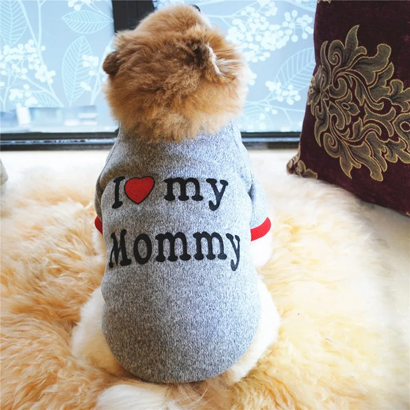 Зимнее пальто I LOVE MOM Dog куртка для питомца щенка чихуахуа Одежда собак зимняя