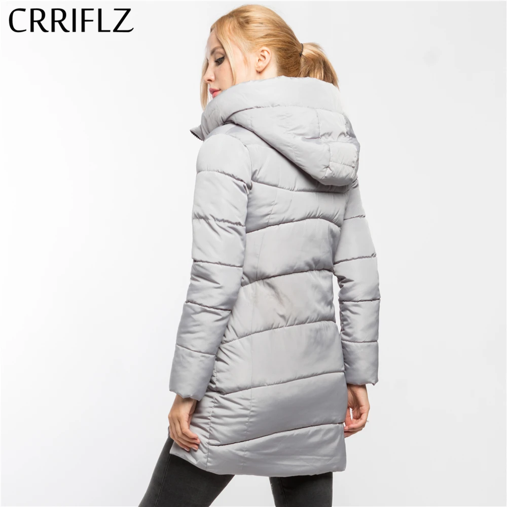 CRRIFLZ Зимняя распродажа модная теплая зимняя куртка Женское пальто с капюшоном пуховые парки Женская верхняя одежда Высокое качество
