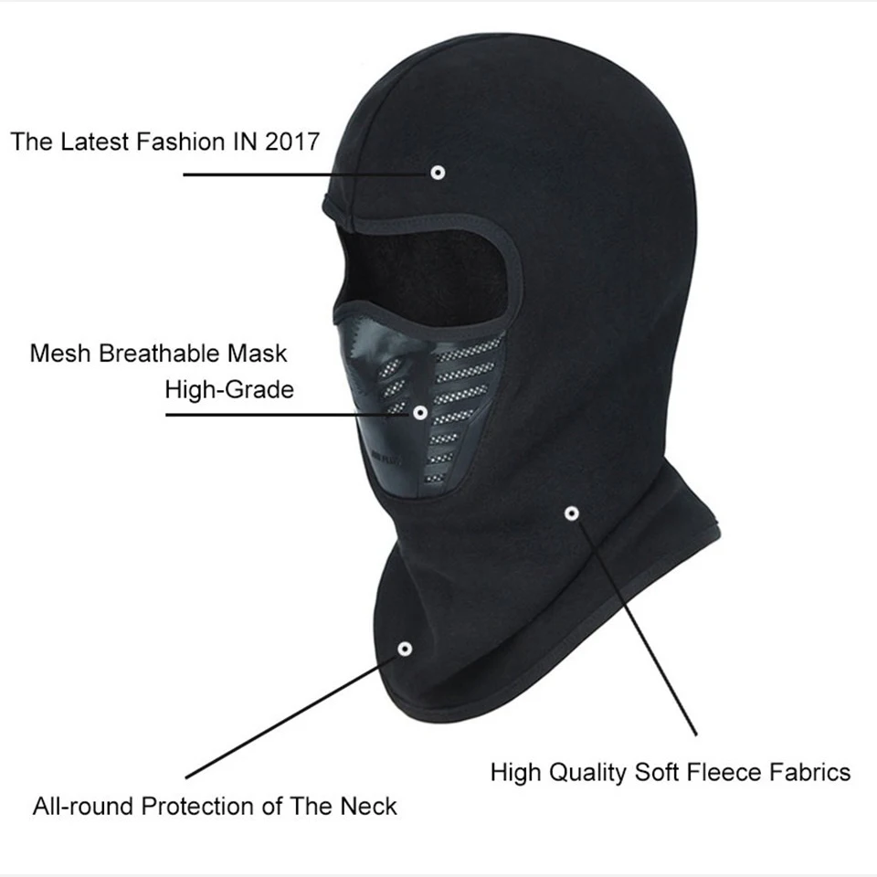 Зимняя велосипедная уличная Флисовая теплая накладка на все лицо противопыльная