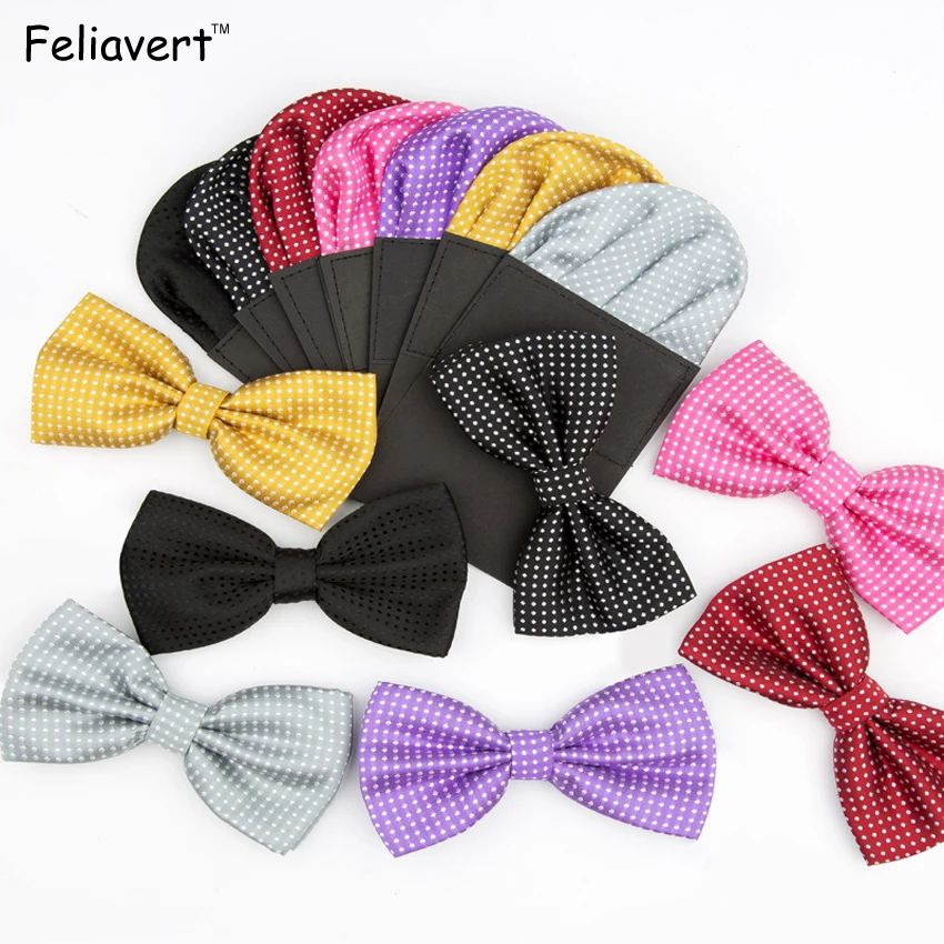 Новый Pocket Square Set Для мужчин классический горошек Лук галстук жаккард s себя