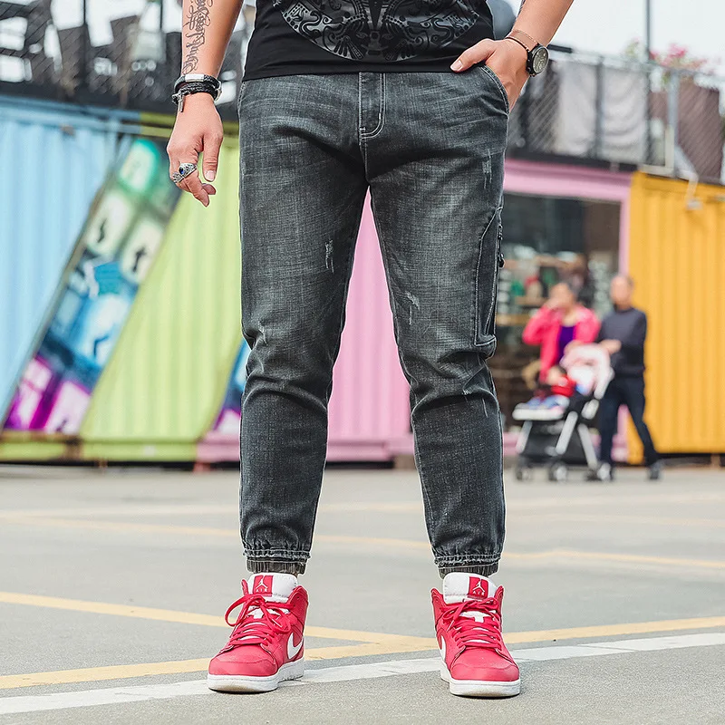 Мужские повседневные весенне-осенние джинсовые хлопковые винтажные рабочие