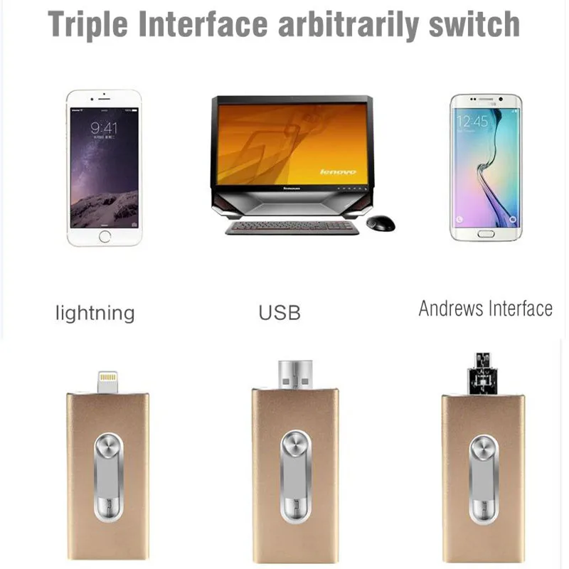 Usb флэш-накопитель 3.0 для iphone 8 7 6 Plus Ipad флешки OTG ГБ 16 32 64 128 ручка привода HD внешний