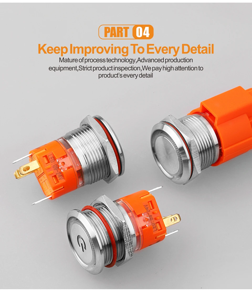 Продукт 19 мм 24V12V220V светодиодная подсветка из нержавеющей стали мгновенная защелка Антивандальная водонепроницаемый IP67 металлический кнопочный переключатель