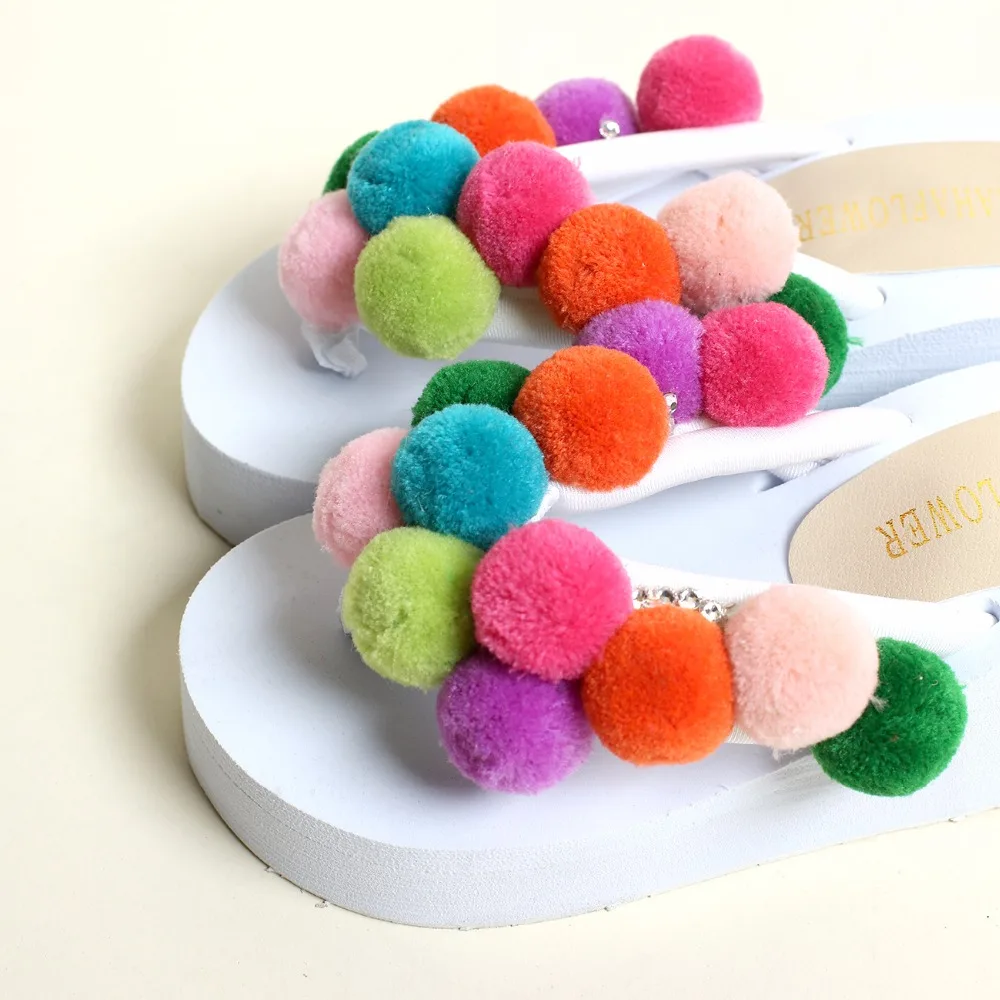 HAHAFLOWER/женские сандалии и Вьетнамки пляжные шлепанцы разноцветные шерстяные