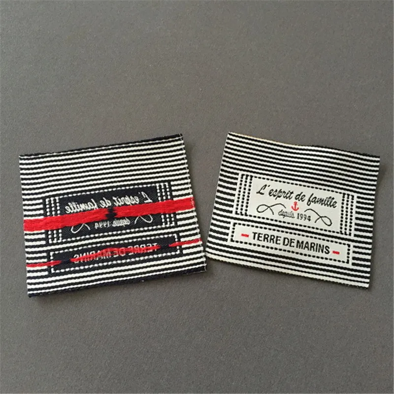 

Custom Fashion stripe Clothing Label Woven Labels